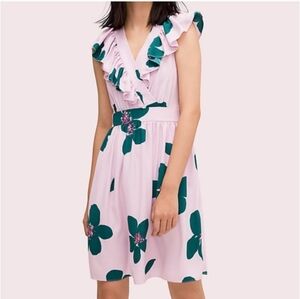 Kate Spade Grand Flora A-Line Dress in Mirage Pink Sz 6